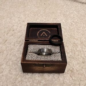 Women’s Black and Silver Ring